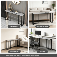 Nouvelle table console de style moderne en métal noir de luxe, design élégant pour la maison et l'hôtel, prix de gros