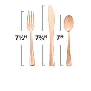 塑料银器套装一次性黄金餐具套装塑料叉勺刀重型散装餐具派对用具
