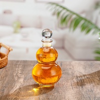 Bouteilles en verre transparentes en forme de gourde de 350 ml, 375 ml, 500 ml avec bouchon en liège pour jus, boissons, lait, thé