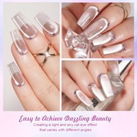 R S Nagel New Style 8g Feste Creme Cat Eye Gel Lidschatten-Palette 4 Farben UV-Gel Nagellack Set Harz UV-LED Einweichen Gel Nagel