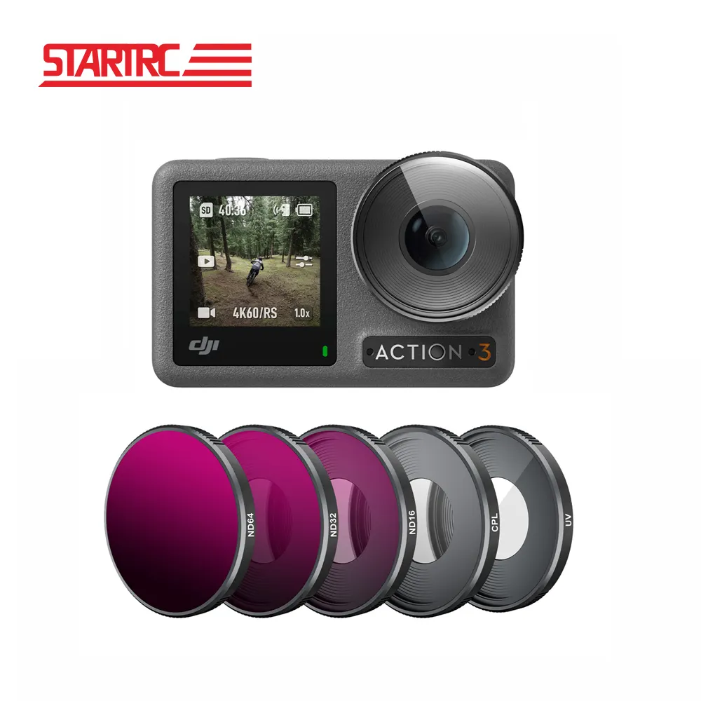 STARTRC profesyonel kamera Lens kapağı UV filtre CPL ND16 ND32 ND64 ND filtreler kiti için DJI eylem 3 spor kamera aksesuarları