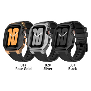 Boîtier en acier inoxydable 44 mm 45 mm 46 mm 49 mm, bracelet en silicone pour Apple Watch Ultra 3 2 Series 12 11 10, kit de conversion de style WD de luxe - Product Image 3