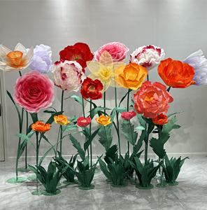<span class=keywords><strong>Papel</strong></span> de <span class=keywords><strong>seda</strong></span> organza personalizado flor gigante flor artificial <span class=keywords><strong>para</strong></span> escaparate decoración de boda decoración del hogar - Product Image 3