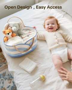 Grand panier de rangement en corde de coton Rectangle <span class=keywords><strong>pour</strong></span> nouveau-né Essentials Baby Shower List - Product Image 5