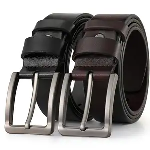 2024 Hot Sale High Quality Men's Genuine Leather Belts Casual Pin Buckle Leather Belt Custom Length Belt For Men