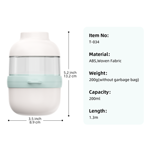 Laisse multifonctionnelle pour chien de 1,3 mètre avec bouteille d'<span class=keywords><strong>eau</strong></span> de 200 ml, sangle bandoulière, <span class=keywords><strong>porte</strong></span>-sac portable pour nourriture et déchets pour les voyages avec animaux de compagnie - Product Image 2