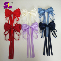 Ruban en polyester en gros avec nœuds longs, nœuds décoratifs pré-noués pour fleurs, emballage cadeau et diverses décorations