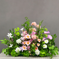 Arrangement floral artificiel de roses blanches et de delphiniums, centre de table de mariage, décoration florale pour toile de fond de scène