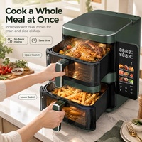 Friteuse à Air 12l Grande Double Empilable Multifonction Avec Four et 25 Accessoires Air Fryer et Recettes