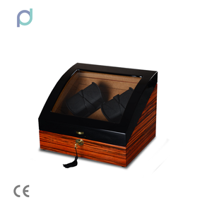 Hai chế độ LED ánh sáng hiển thị pin hoạt động tự động xem Winder 2 + 2 cánh quạt vuông bằng gỗ xoay trường hợp hộp trường hợp hộp đồng hồ trường hợp - Product Image 1