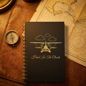 Cuaderno de composición Club Head In The Clouds con encuadernación en espiral, cubierta de PU, diseño impreso, cuaderno de regalo - Product Image 1