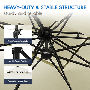 <span class=keywords><strong>Parasol</strong></span> cantilever sur mesure <span class=keywords><strong>de</strong></span> grande taille 10*13FT, résistant au vent et aux UV, <span class=keywords><strong>pour</strong></span> patio, véranda, jardin, avec éclairage LED - Product Image 5