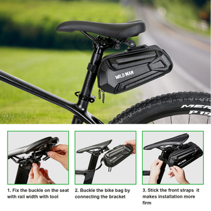 Hộp đựng đồ xe đạp cứng cáp chống nước WILDMAN XT7, túi yên xe đạp thể thao ngoài trời có thể điều chỉnh, túi nhỏ dưới yên xe <span class=keywords><strong>MTB</strong></span> - Product Image 2