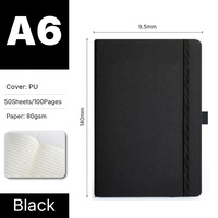 Carnet de poche A6 en cuir, couverture rigide, reliure thermique, mini journal ligné avec porte-stylo, cadeau