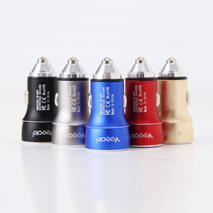 Chargeur de voiture VEECLE en alliage d'aluminium 12-24V DC, allume-cigare double USB 5V 2.4A à charge rapide pour <span class=keywords><strong>Tesla</strong></span> <span class=keywords><strong>Model</strong></span> <span class=keywords><strong>3</strong></span>/Y 2021-2023 - Product Image 1