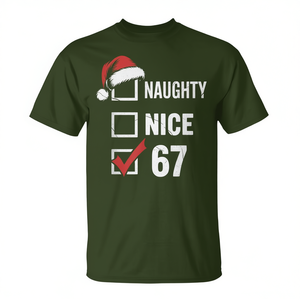 T-shirt de Noël Naughty Nice 67 Six Seven Gen Alpha - Product Image 2