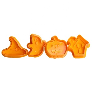 Nouveau 4 pièces chapeau <span class=keywords><strong>citrouille</strong></span> gost maison <span class=keywords><strong>halloween</strong></span> forme piston presse 3d mignon mini plastique personnalisé <span class=keywords><strong>emporte</strong></span>-pièce - Product Image 4