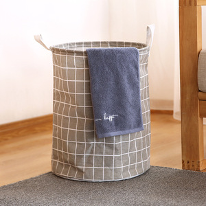 35*44cm di cotone biancheria <span class=keywords><strong>sporca</strong></span> cesto pieghevole rotondo impermeabile organizzatore secchio di abbigliamento per la casa per bambini bambini giocattoli scatole di stoccaggio - Product Image 3