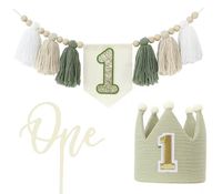 Décoration de gâteau d'anniversaire pour bébé, banderole de fête prénatale, couronne triangulaire, pour fête prénatale, 1er anniversaire, 1/2