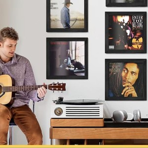 Wooden Wall Mounted Record <b>Storage</b> <b>Box</b> Rectangle Shelf Digital Printing Screw Embedded <b>Photo</b> Frame Display Rack - Product Image 3