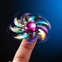 Fidget Spinners en alliage métallique électroplaqué colorés, styles variés, populaires auprès des jeunes, jouets de doigt, vente en gros, marque SD, 7-14 ans