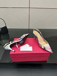 Sandales imprimées à bout pointu avec bride arrière et talon fin, talons hauts à bride droite, chaussures élégantes pour femmes - Product Image 4