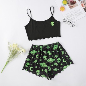 2025 chaleco fino sin mangas para <span class=keywords><strong>mujer</strong></span>, camisola, pantalones cortos, ropa para el hogar, traje <span class=keywords><strong>de</strong></span> dos piezas, pijama para <span class=keywords><strong>mujer</strong></span> - Product Image 4