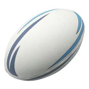 Tutto vuoto bianco PU PVC cucito a macchina pallone da football americano pallone da rugby misura 9 6 3 1