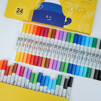 Nouvel ensemble de stylos de peinture acrylique à double pointe STA, 48 couleurs, marqueurs acryliques liquides droits pour la peinture sur roche, le tissu et les loisirs créatifs DIY