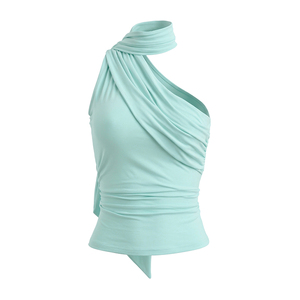 Viviblook C26TP243 Chaleco de Verano para Mujer, Nuevo y Sexy Chaleco sin Mangas con Hombro Descubierto, Top de Tirantes para Damas - Product Image 5