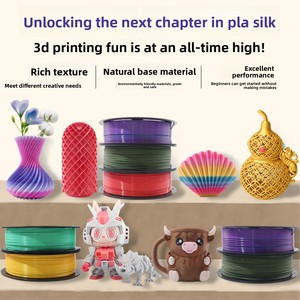 <span class=keywords><strong>Filament</strong></span> d'impression <span class=keywords><strong>3D</strong></span> en soie tricolore, matériau PLA, 1 kg, diamètre 1,75 mm, compatible pour une finition lisse et soyeuse - Product Image 4