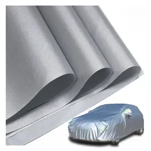 Tela de revestimiento oxford para carpas de coche, toldo impermeable, impermeable, 100% poliéster, plateado, precio barato