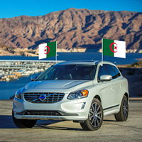Drapeau de voiture Algérie à clipser sur vitre 12x18 pouces, drapeau national algérien avec mât en plastique, décoration extérieure automobile, cadeau pour supporter de football