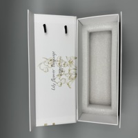 Boîte à vin pliable pour une bouteille, similaire à l'Icon Foldable, avec logo personnalisé, emballage cadeau en carton rigide avec fermeture magnétique et revêtement UV