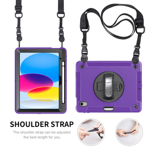Đa chức năng 360 ° xoay dây đeo tay chống sốc quốc phòng Tím trường hợp máy tính bảng cho iPad trường hợp 11 A16 trường hợp cho nhà hàng văn phòng - Product Image 3