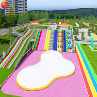 Pas d'électricité divertissement affaires montagnes russes toboggan course de porc balançoire manèges d'attractions non alimentés