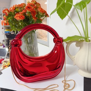 Nuova borsa primavera estate da donna per festa a mezzaluna borsa da sera in acrilico oro e <span class=keywords><strong>argento</strong></span> <span class=keywords><strong>pochette</strong></span> da donna - Product Image 5