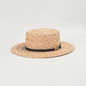 Leather Buckle Flat Top Raffia Custom <b>Straw</b> Boater <b>Hat</b> Women <b>Summer</b> Wide Brim Sunshade Sunblock Beach Holiday <b>Straw</b> Boater <b>Hat</b> - Product Image 2