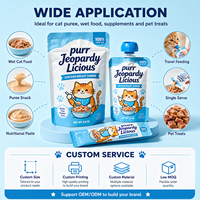 Sachet Doypack imprimé personnalisé avec bec verseur pour sauce alimentaire pour animaux, nourriture humide pour chiens et friandises liquides