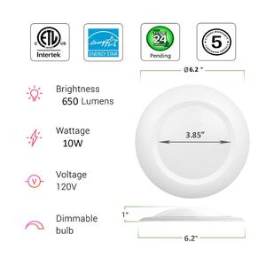 CRI90 lampu Disk <span class=keywords><strong>LED</strong></span> <span class=keywords><strong>6</strong></span> inci <span class=keywords><strong>15W</strong></span>, lampu Disk <span class=keywords><strong>LED</strong></span> dapat diredupkan, lampu sorot bawah untuk lokasi kelembapan - Product Image 2