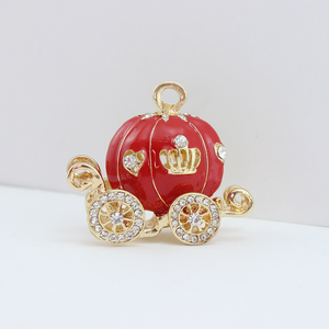 Precioso Colgante <span class=keywords><strong>de</strong></span> Corona <span class=keywords><strong>de</strong></span> Cristal Esmaltado Chapado en Oro, Lindo Carruaje <span class=keywords><strong>de</strong></span> Calabaza <span class=keywords><strong>de</strong></span> <span class=keywords><strong>Cenicienta</strong></span> para Regalos Navideños - Product Image 4