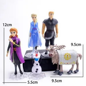 批发Frozens 6件/套艾尔莎·安娜公主奥拉夫聚氯乙烯动作人物模型玩具