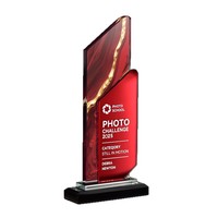 Nouveau trophée personnalisé en métal à double couche, imprimé en couleur, incrusté de cristaux, pour récompense personnelle, souvenir