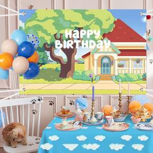 118 Uds perro Azul fiesta decoraciones suministros de <span class=keywords><strong>cumpleaños</strong></span> pata globos guirnalda arco Kit telón de fondo mantel hueso globo niños <span class=keywords><strong>cumpleaños</strong></span> - Product Image 4