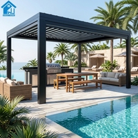 Pergola en aluminium robuste Sweet Home, résistante au vent, avec toit à lamelles automatiques, taille personnalisée, pour jardin, cour arrière, extérieur, gazebo