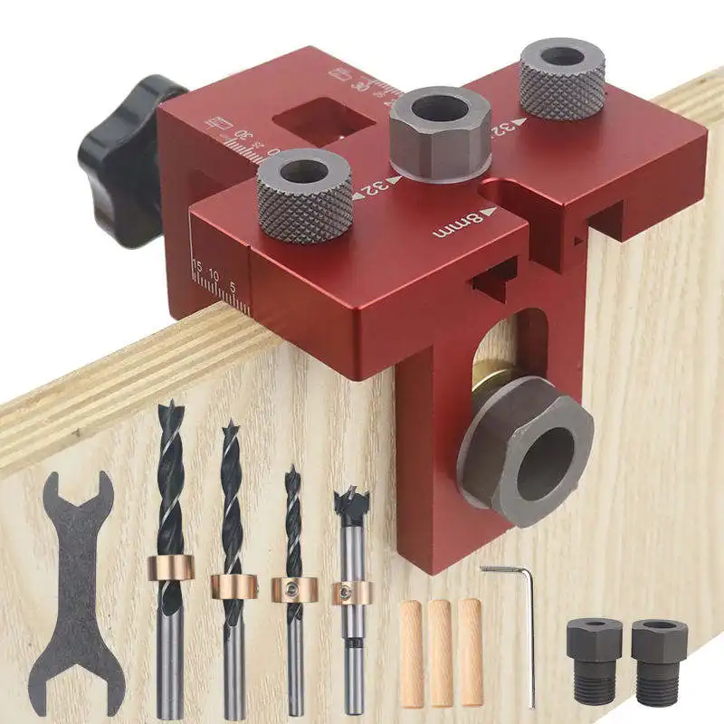 Aluminium Alloy wood For Cabinet Furniture Dowelling Jig Set Wood Dowel Drilling Position kit Cam Jig drill guide kit