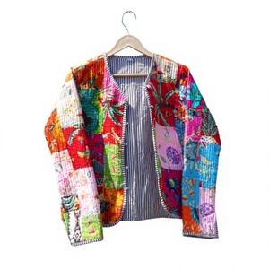 Chaqueta Acolchada Reversible para Mujer, 100% Algodón Puro, Suave y Formal, con Estampado Floral, para Otoño/Invierno y Bodas/Fiestas - Product Image 1
