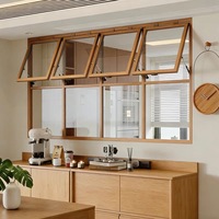 Fenêtres battantes en aluminium noir à cadre fin, style français, avec auvent en verre et grille cintrée, à haute efficacité énergétique, pour cuisine extérieure