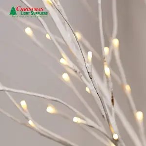 Lampu pohon buatan birch putih kustom dekorasi ruang pohon led pohon Natal pernikahan