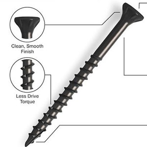 Tornillos para Terraza Yu Biao # 8 # 9 # 10 tornillos Torx de cabeza plana, antirust, con revestimiento epóxico, de acero al carbono, para construcción de madera en exteriores. - Product Image 1